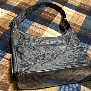 Lug Sleek Black Shoulder Bag